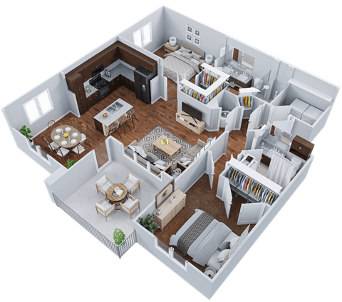 a floor plan of a house with a living room and a dining room